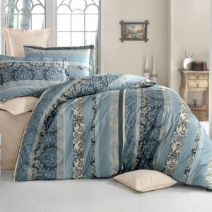 selonya ranforce duvet cover set floral green blue brown