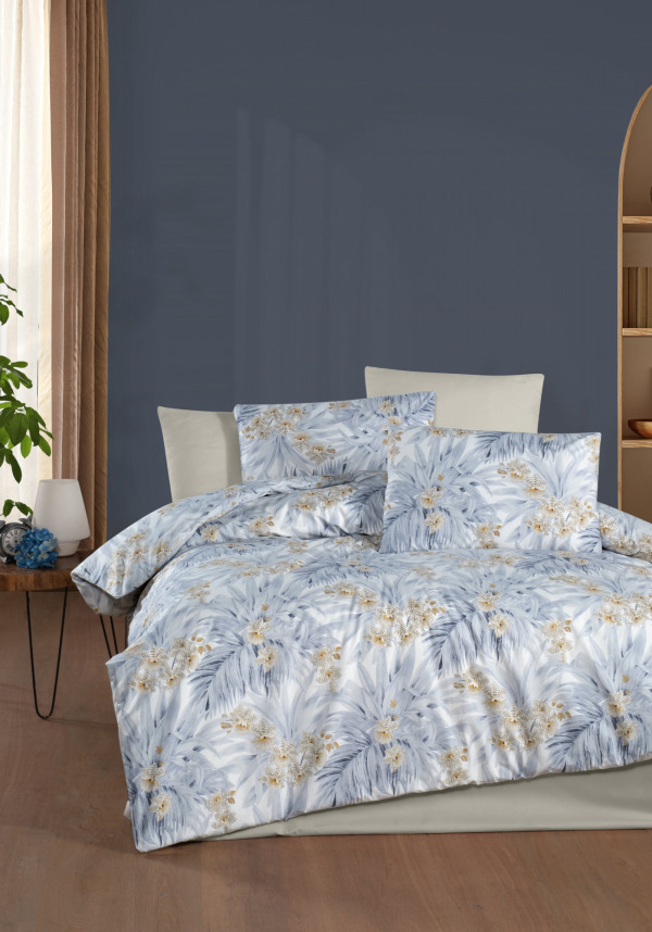 duvet covers blue leaves