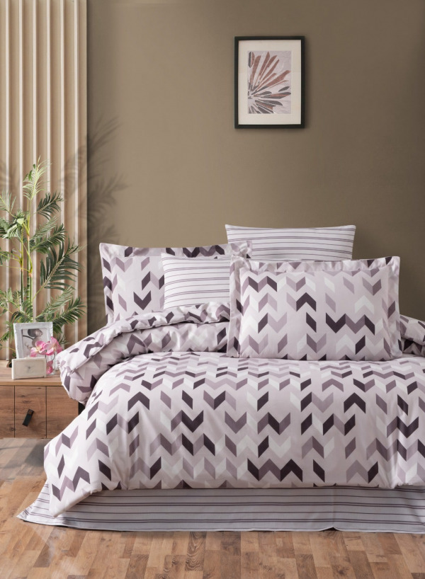 bed set arrows geometric brown